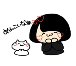 Maki-Chan and cat Fukushima dialect sticker #8444396