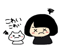 Maki-Chan and cat Fukushima dialect sticker #8444402