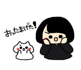 Maki-Chan and cat Fukushima dialect sticker #8444403