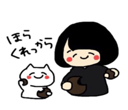 Maki-Chan and cat Fukushima dialect sticker #8444408