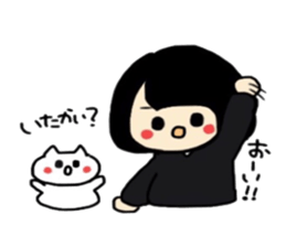 Maki-Chan and cat Fukushima dialect sticker #8444411
