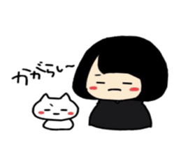Maki-Chan and cat Fukushima dialect sticker #8444413