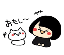 Maki-Chan and cat Fukushima dialect sticker #8444414