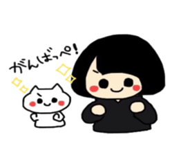 Maki-Chan and cat Fukushima dialect sticker #8444417