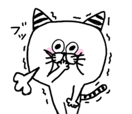 Fun life striped cat and chick. sticker #8444482