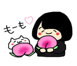 Maki-Chan and cat Fukushima dialect2 sticker #8444588