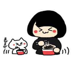 Maki-Chan and cat Fukushima dialect2 sticker #8444599
