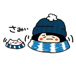 Maki-Chan and cat Fukushima dialect2 sticker #8444602