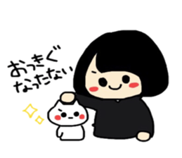 Maki-Chan and cat Fukushima dialect2 sticker #8444604