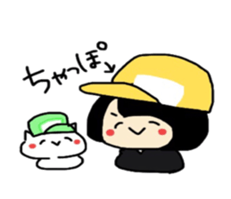 Maki-Chan and cat Fukushima dialect2 sticker #8444608