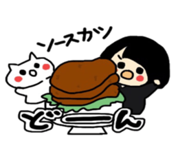 Maki-Chan and cat Fukushima dialect2 sticker #8444614