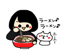 Maki-Chan and cat Fukushima dialect2 sticker #8444615