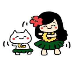 Maki-Chan and cat Fukushima dialect2 sticker #8444617