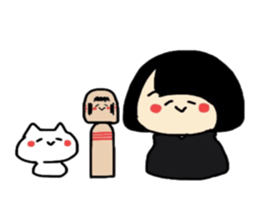 Maki-Chan and cat Fukushima dialect2 sticker #8444618