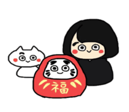 Maki-Chan and cat Fukushima dialect2 sticker #8444619