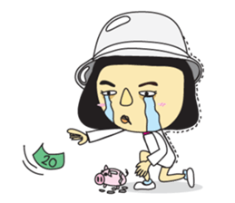 A girl short money sticker #8445301