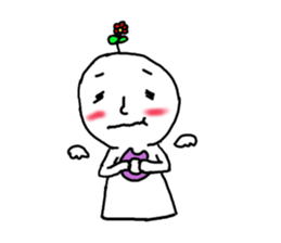 Blush with his sister flowers1 sticker #8445640