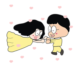 Yellow Couple sticker #8450939