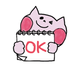 Surely usable pink cat sticker #8457195