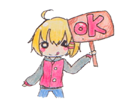 Short hair girl diary sticker #8457239