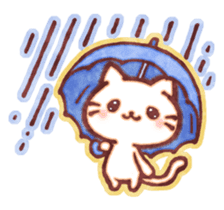 Cute cat friends "Shiro-kun" sticker #8460832