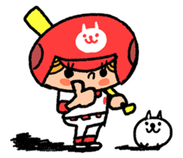 Softball and cats sticker #8461133