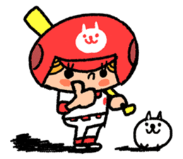 Softball and cats sticker #8461133