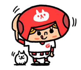 Softball and cats sticker #8461142