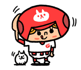 Softball and cats sticker #8461142