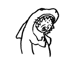 Old man of shark sticker #8472079