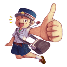 a train conductor boy "Suguru" 2 sticker #8472410