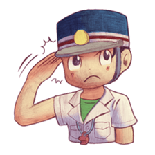 a train conductor boy "Suguru" 2 sticker #8472411