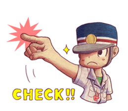 a train conductor boy "Suguru" 2 sticker #8472412