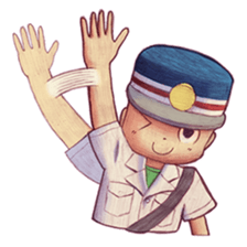a train conductor boy "Suguru" 2 sticker #8472414