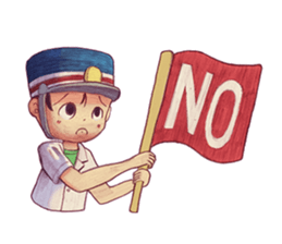 a train conductor boy "Suguru" 2 sticker #8472417