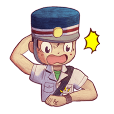 a train conductor boy "Suguru" 2 sticker #8472421