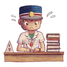 a train conductor boy "Suguru" 2 sticker #8472424