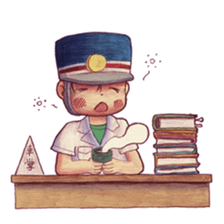 a train conductor boy "Suguru" 2 sticker #8472425