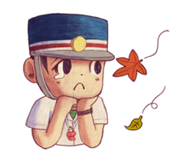 a train conductor boy "Suguru" 2 sticker #8472428