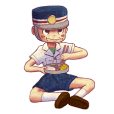a train conductor boy "Suguru" 2 sticker #8472432