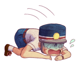 a train conductor boy "Suguru" 2 sticker #8472438