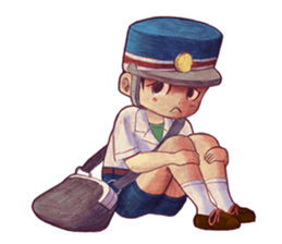 a train conductor boy "Suguru" 2 sticker #8472439