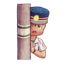 a train conductor boy "Suguru" 2 sticker #8472443