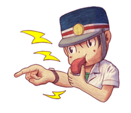 a train conductor boy "Suguru" 2 sticker #8472444