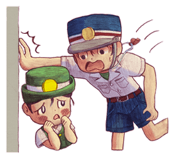 a train conductor boy "Suguru" 2 sticker #8472446