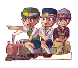 a train conductor boy "Suguru" 2 sticker #8472448