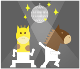 Horse and giraffe - Fall New Year ~ sticker #8473413