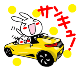 Rabbit and fish like a convertible. sticker #8475710