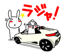 Rabbit and fish like a convertible. sticker #8475713