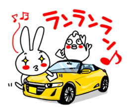 Rabbit and  fish like a convertible. sticker #8475714